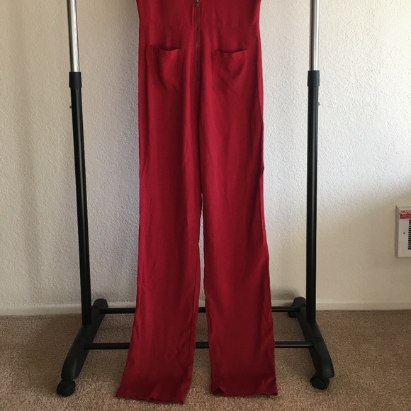 Reformation Red Farah Jumpsuit Bodysuit Size 8 - Picture 4 of 8